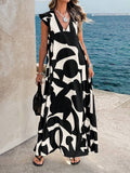 Odalys | Women's V-Neck Black Maxi Sundress