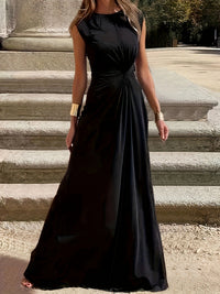 Odelina | Women's Wrap Elegant Maxi Dress in Black