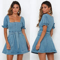 Odile | Women's Waist Belt Puff Sleeve Belted Dress