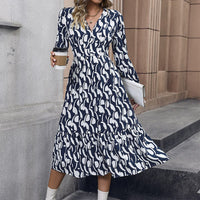 Odilienne | Women's Ruched Elegant Maxi Dress in Blue