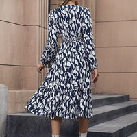 Odilienne | Women's Ruched Elegant Maxi Dress in Blue