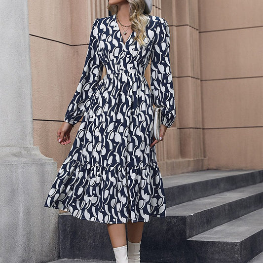 Odilienne | Women's Ruched Elegant Maxi Dress in Blue