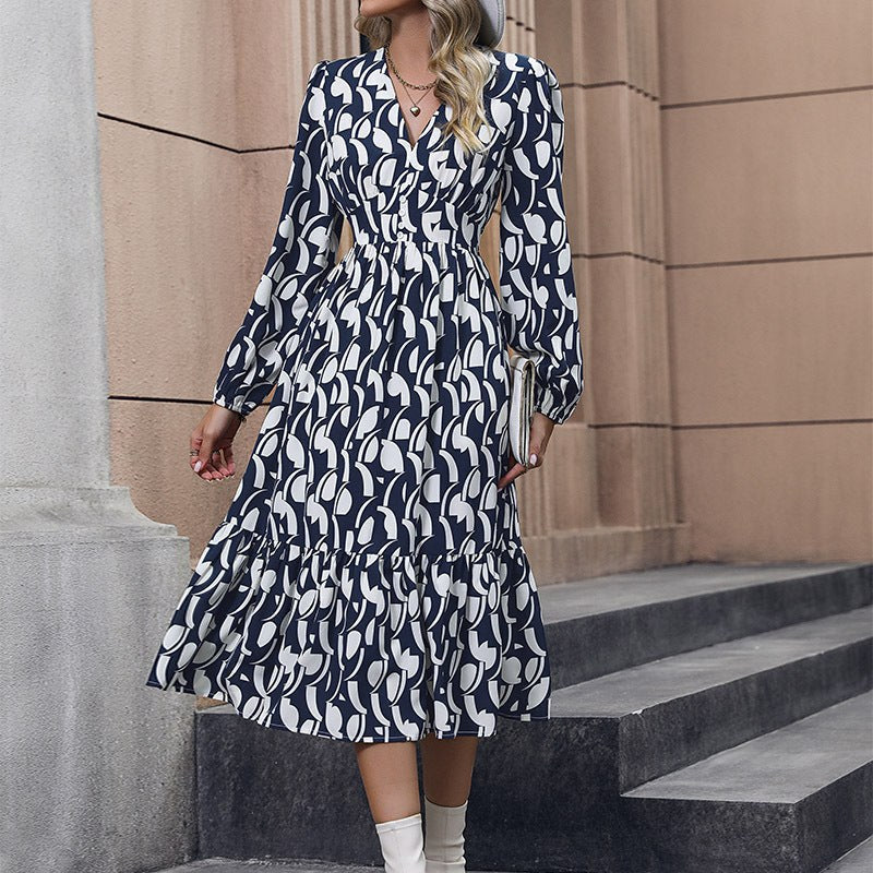 Odilienne | Women's Ruched Elegant Maxi Dress in Blue