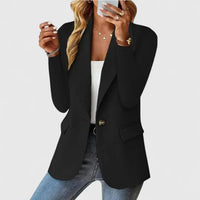 Ofelia | Women's Lapel Single Button Blazer in Black