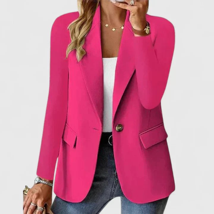 Ofelia | Women's Lapel Single Button Blazer in Pink