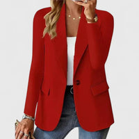 Ofelia | Women's Lapel Single Button Blazer in Red