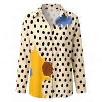 Olivette | Women's Abstract Print Split Neck Blouse