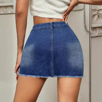 Olivette | Women's Fringe Jeans in Blue