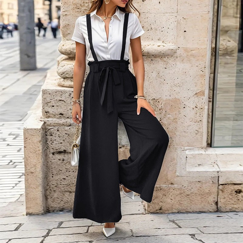 Olwyn | Women's Drawstring Elegant Jumpsuit in Pine Green