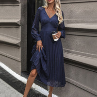 Olympe | Women's Ruffle Detail Flowing Elegant Maxi Dress