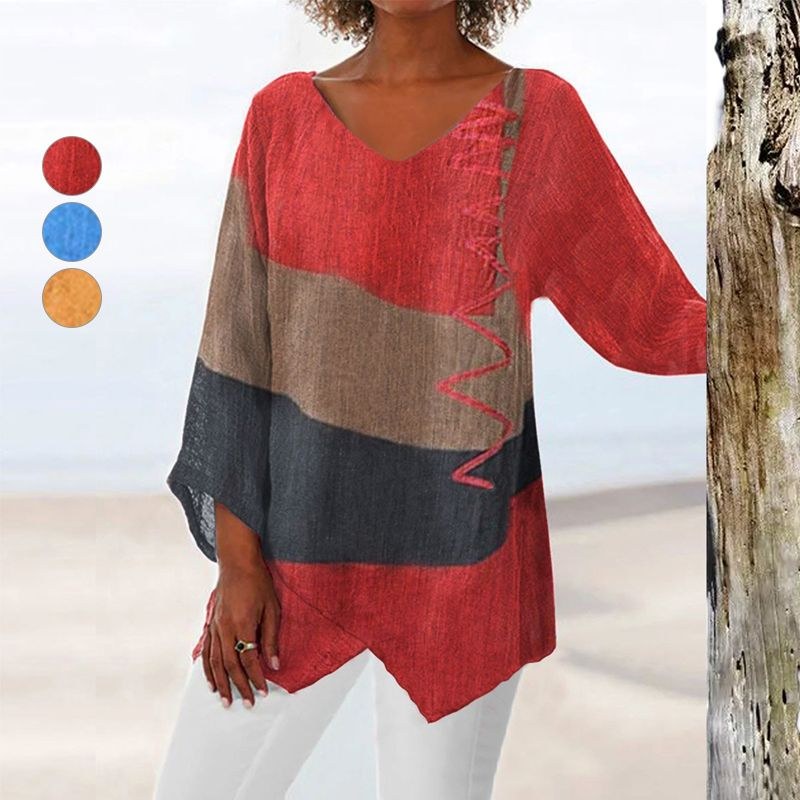 Olympia | Women's Block V-Neck Blouse