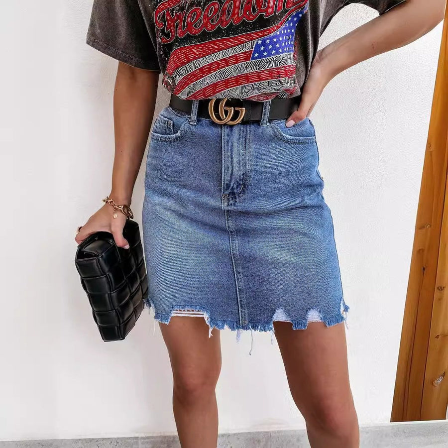 Opal | Women's Fringe Jeans in Denim Blue