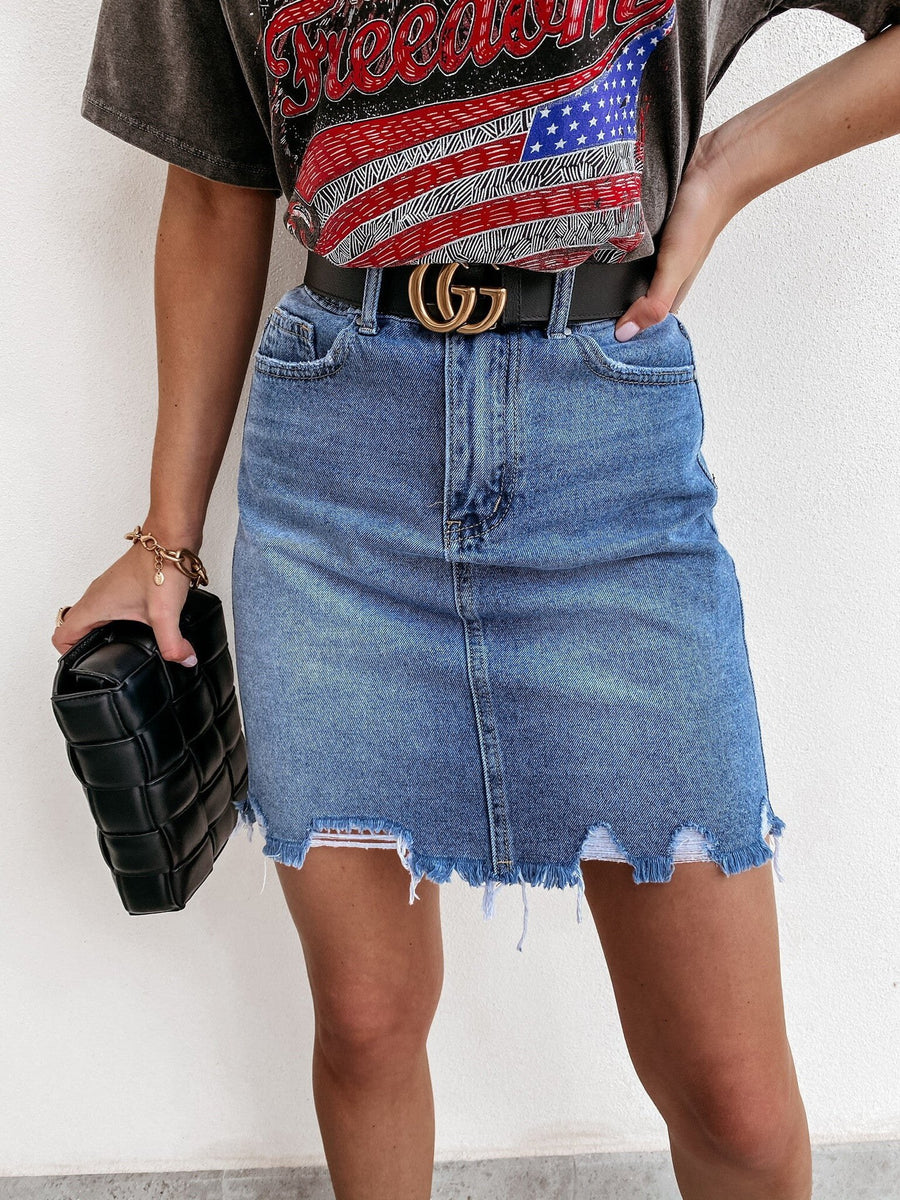 Opal | Women's Fringe Jeans in Denim Blue