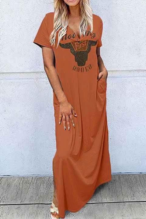 Ophelia | Women's Maxi Dress in Orange
