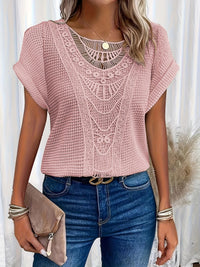 Ophelie | Women's Decorative Crochet-Style Blouse in Pink