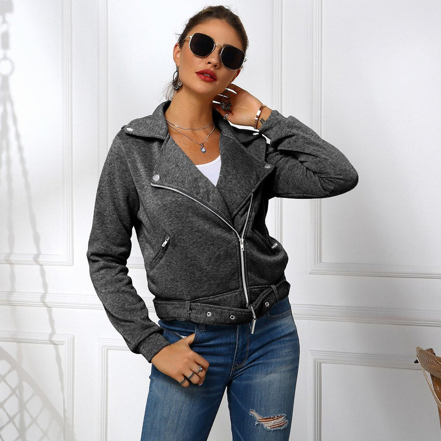 Orelia | Women's Zip Pockets Jacket in Dark Gray
