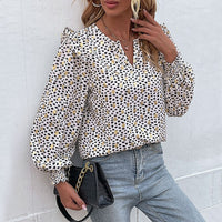 Oriane | Women's Ruffle Detail Elegant Blouse in White