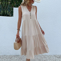 Orietta | Women's Voluminous Maxi Dress in Apricot