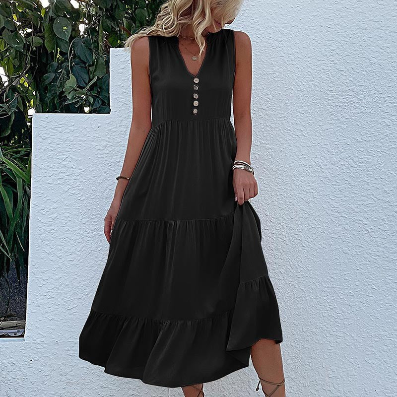 Orietta | Women's Voluminous Maxi Dress in Black