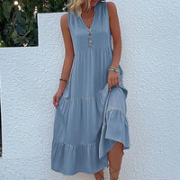 Orietta | Women's Voluminous Maxi Dress in Light Blue