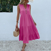 Orietta | Women's Voluminous Maxi Dress in Magenta