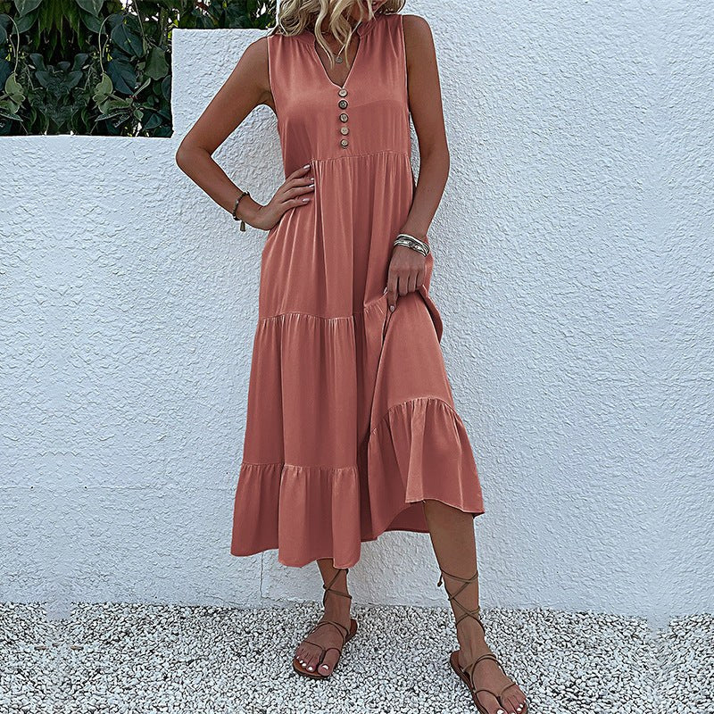 Orietta | Women's Voluminous Maxi Dress in Mahogany