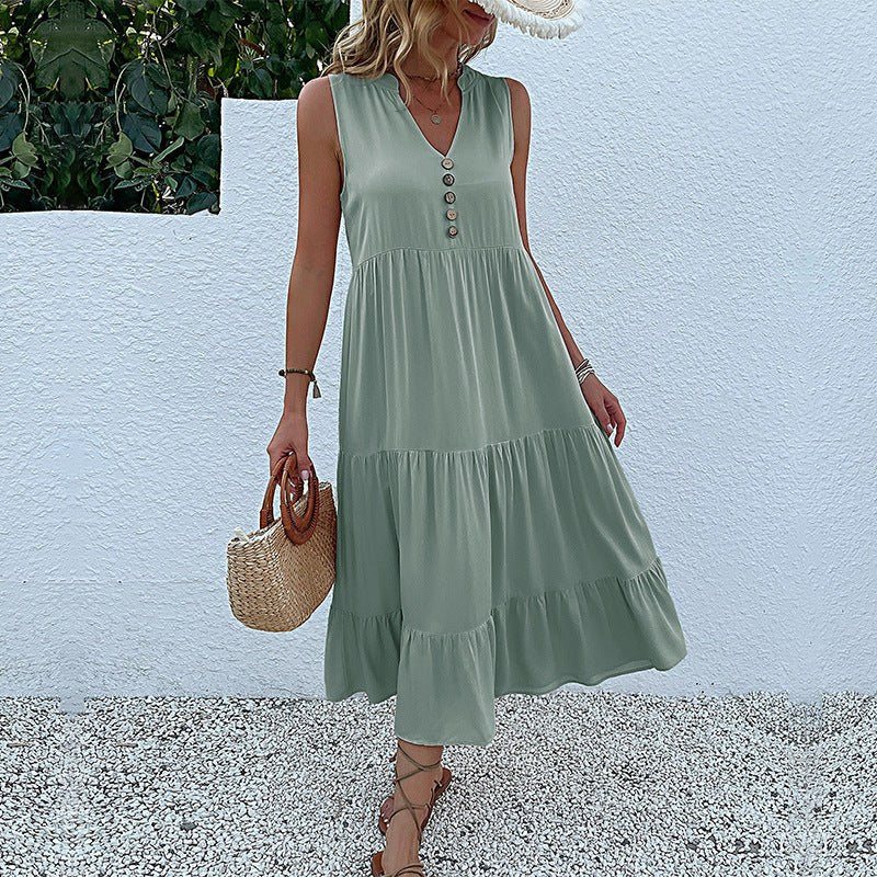 Orietta | Women's Voluminous Maxi Dress in Minz Green