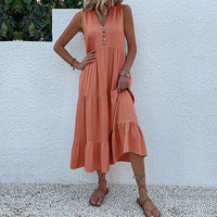 Orietta | Women's Voluminous Maxi Dress in Orange
