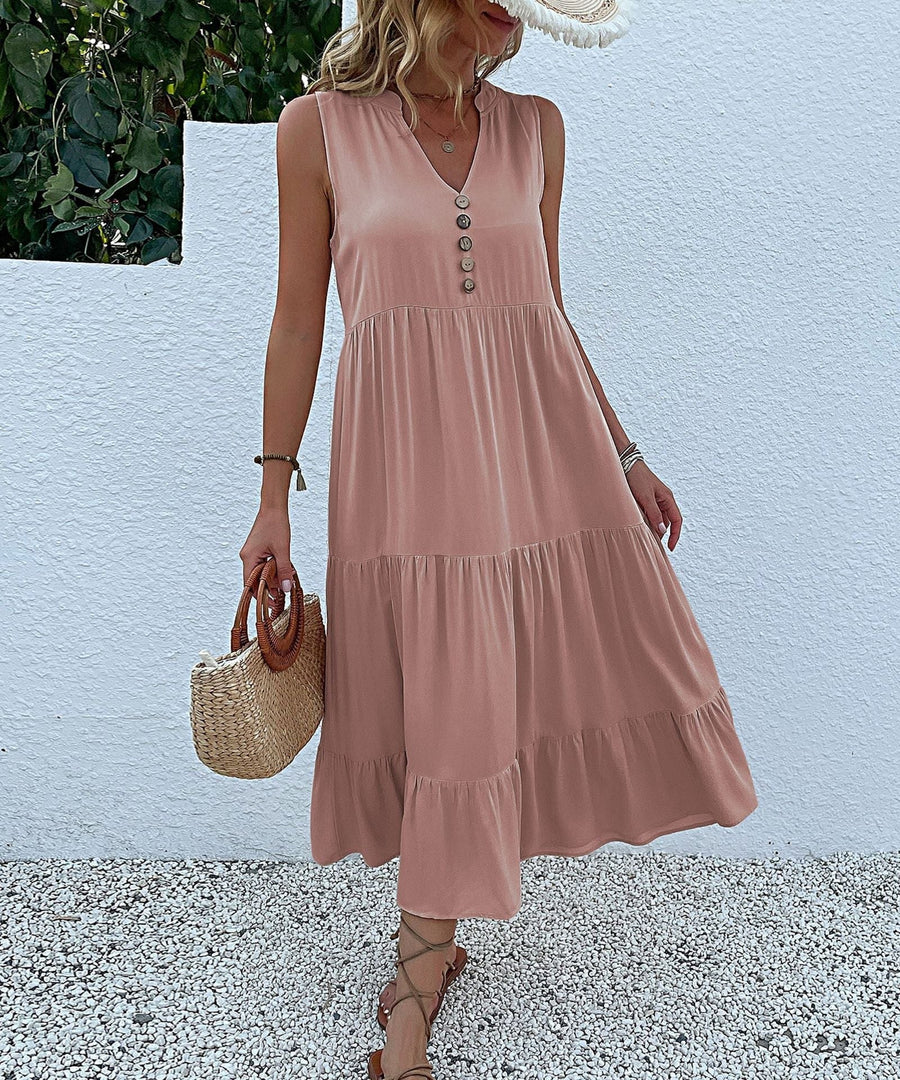 Orietta | Women's Voluminous Maxi Dress in Pink