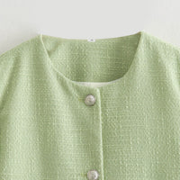 Orla | Women's Textured Pockets Jacket in Bohnen Green