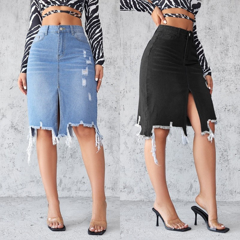 Orsola | Women's Fringe Slit Casual Jeans
