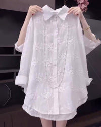 Orsola | Women's Floral Embroidered Blouse in White