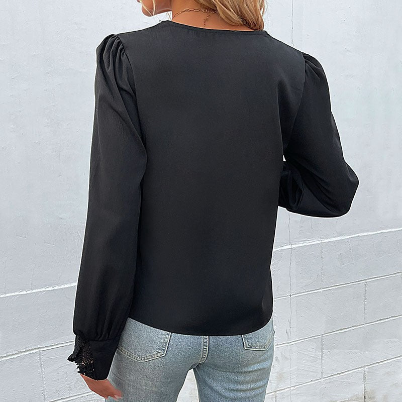 Orsolya | Women's Lace Elegant Blouse in Black