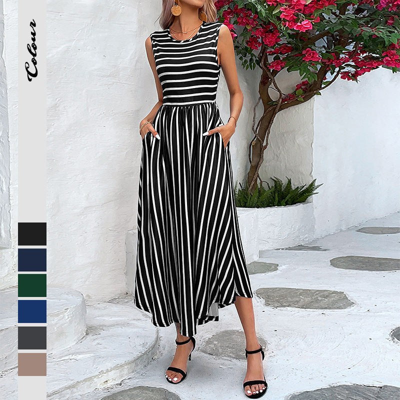 Ottilia | Women's Flowing Striped Fashionable Maxi Dress