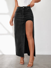Ottilie | Women's Slit Casual Jeans in Black