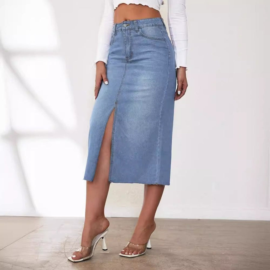 Paloma | Women's Slit Jeans in Light Blue