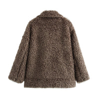Paloma | Women's Cozy Fleece Elegant Jacket in Brown