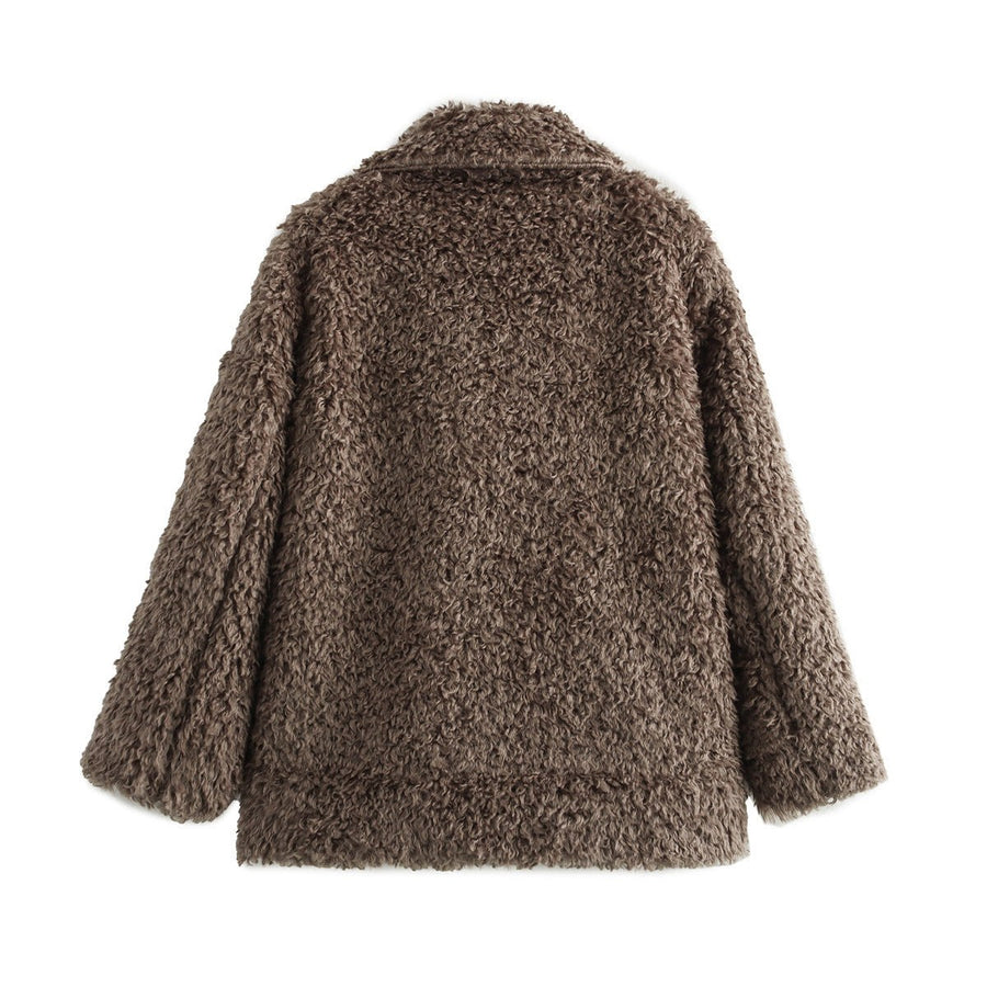 Paloma | Women's Cozy Fleece Elegant Jacket in Brown