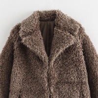 Paloma | Women's Cozy Fleece Elegant Jacket in Brown