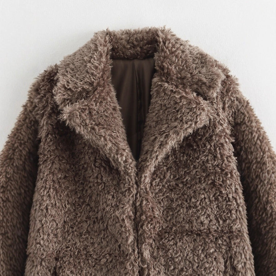 Paloma | Women's Cozy Fleece Elegant Jacket in Brown
