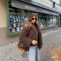 Paloma | Women's Cozy Fleece Elegant Jacket in Brown