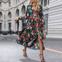 Pancrazia | Women's Slit Maxi Dress in Green