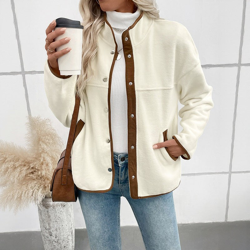 Pandora | Women's Cozy Fleece Jacket in Apricot