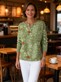 Pascale | Women's Holiday Print Blouse