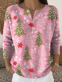 Pascale | Women's Holiday Print Blouse in Pink