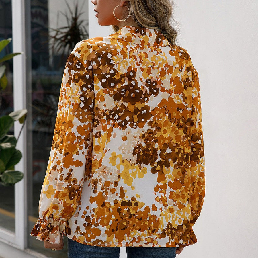Pascaline | Women's Floral Elegant Blouse in Yellow