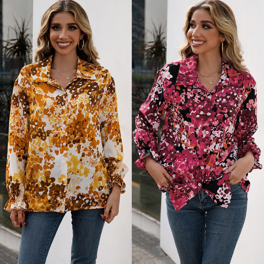 Pascaline | Women's Floral Elegant Blouse in Yellow