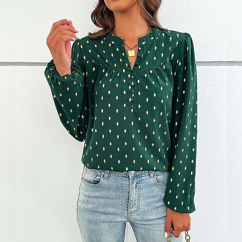 Pasqualina | Women's Elegant Blouse in Pine Green