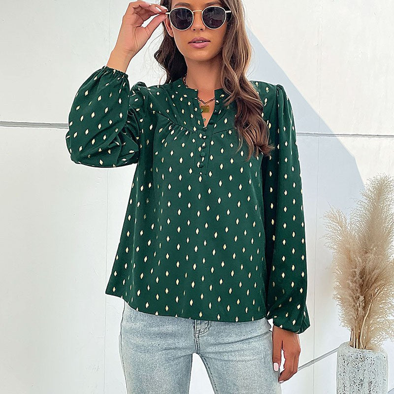 Pasqualina | Women's Elegant Blouse in Pine Green