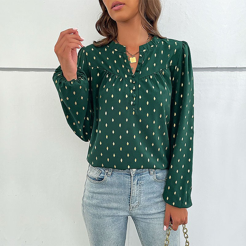 Pasqualina | Women's Elegant Blouse in Pine Green